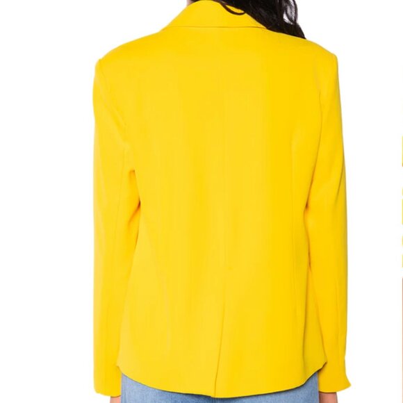 Callie Lives Elaine in the Sun AKIRA Spring Forward Relaxed Fit Yellow Blazer 1X - Picture 4 of 6